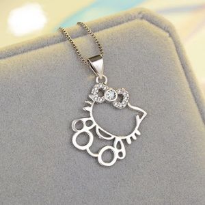 NEW ! 925 STERLING SILVER HELLO KITTY NECKLACE PENDANT